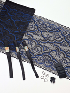 Kit Couture Lingerie - Dentelle Noire et Bleue